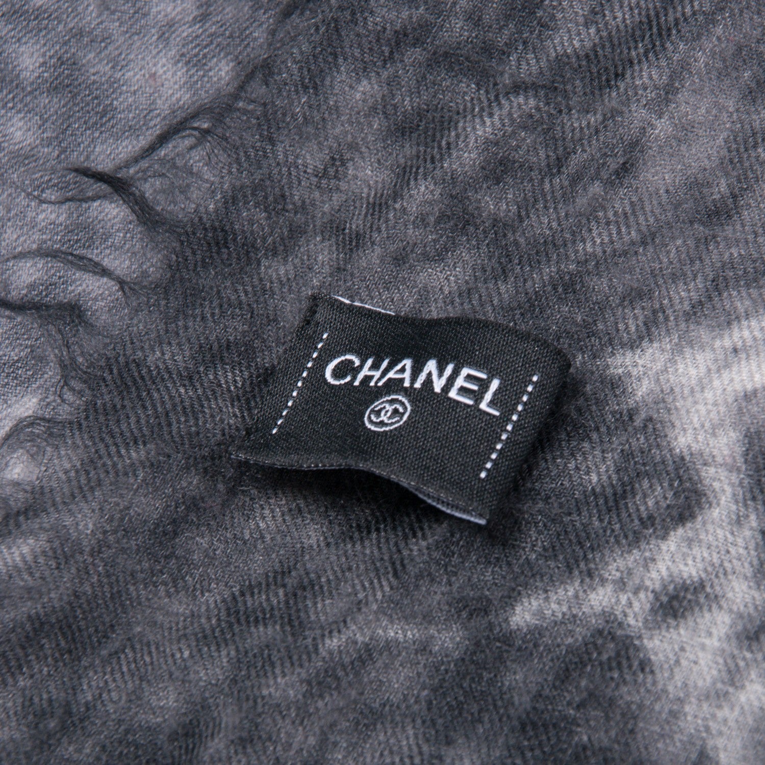 Chanel Cashmere CC Scarf Grey 5 of 5
