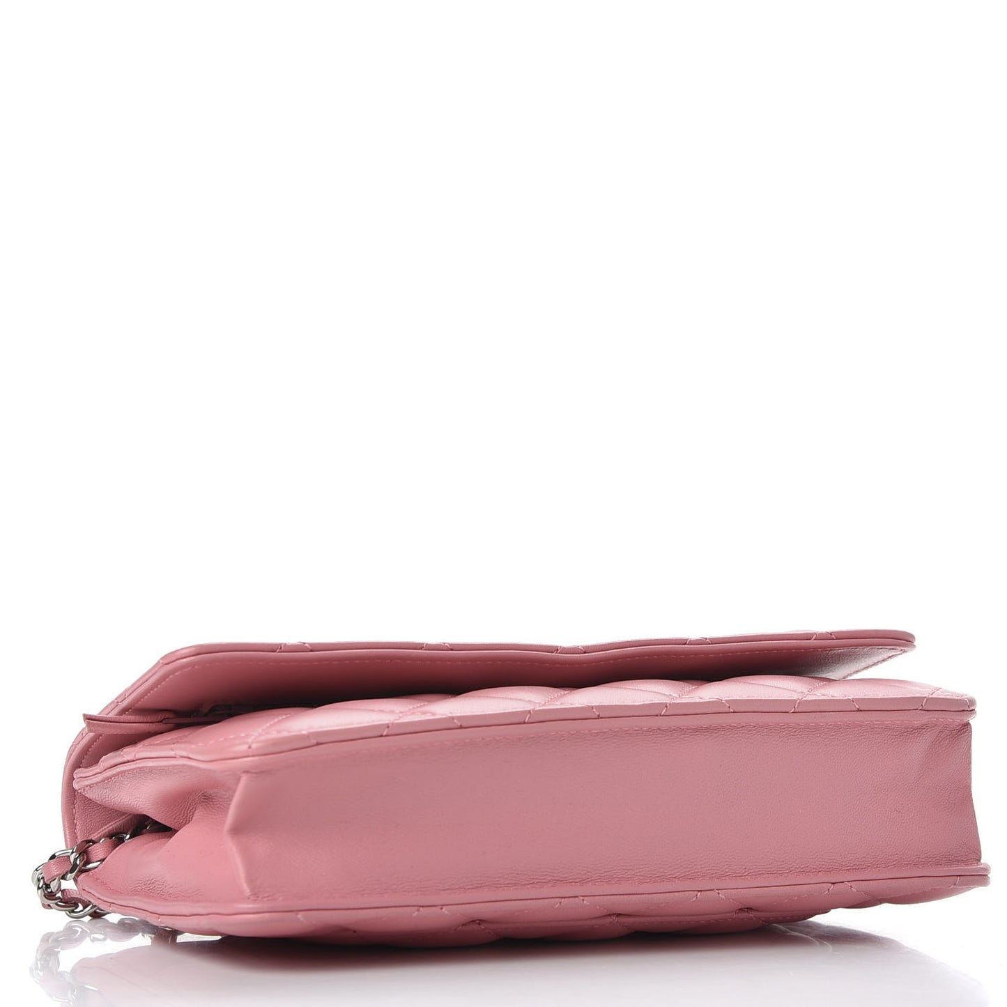 Lambskin Quilted Wallet On Chain WOC Pink
