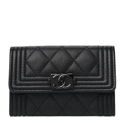 Chanel Caviar Quilted Boy Flap Card Holder So Black 1 of 4