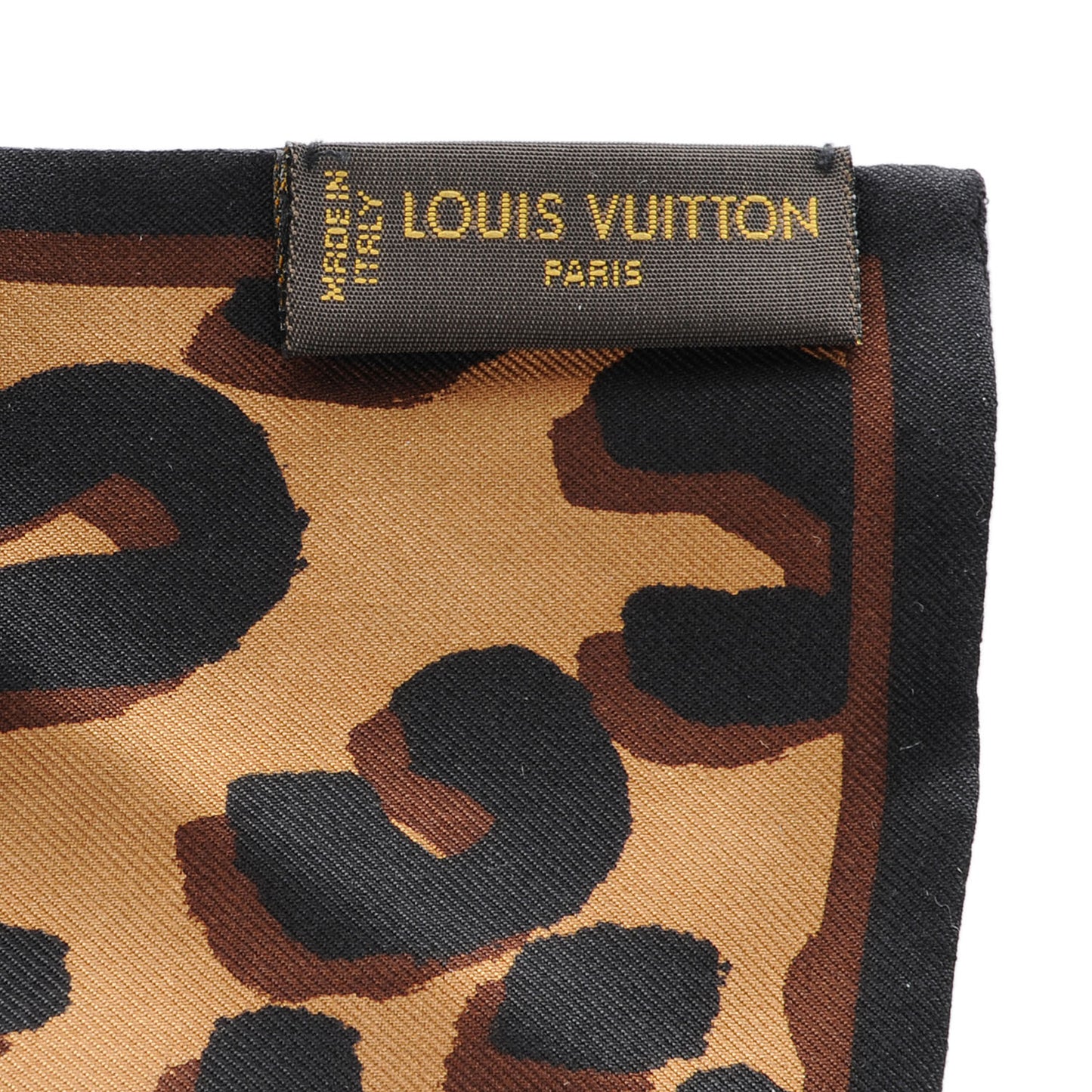 Silk Leopard Bandeau Scarf Marron