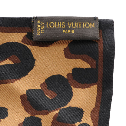 Louis Vuitton Silk Leopard Bandeau Scarf Marron 4 of 5