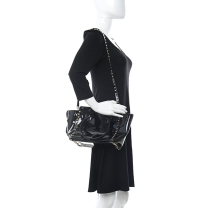 Valentino Garavani Patent Small Rockstud Double Handle Tote Black 2 of 11