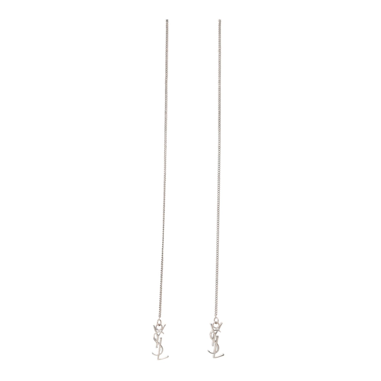 Monogram Drop Earrings Silver