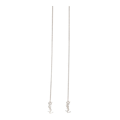 Saint Laurent Monogram Drop Earrings Silver 1 of 4