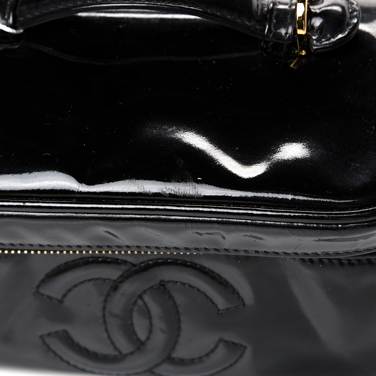 Patent Vanity Cosmetic Case Black