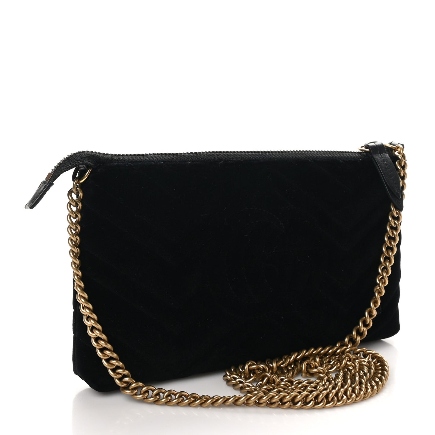 Velvet Matelasse Mini GG Marmont Chain Bag Black