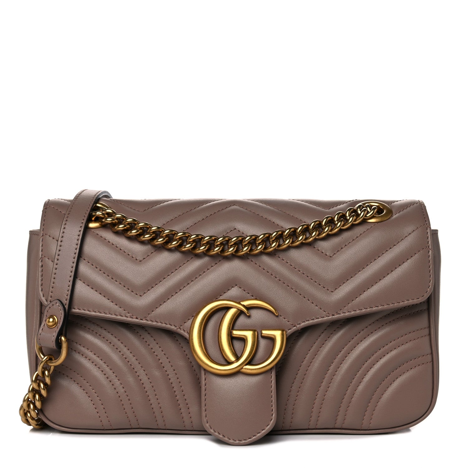 Gucci Calfskin Matelasse Small GG Marmont Shoulder Bag Porcelain Rose 1 of 11