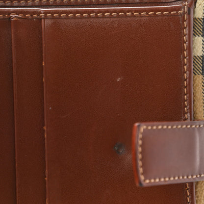 Burberry Haymarket Check Compact Wallet Brown 10 of 17