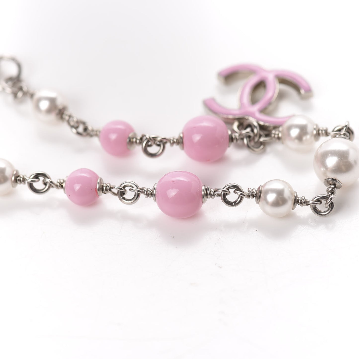 Pearl Enamel CC Bracelet Pink