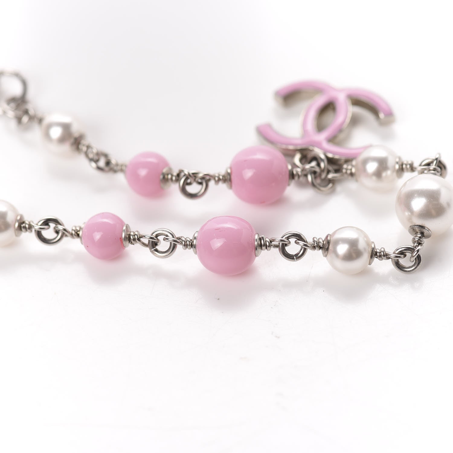 Chanel Pearl Enamel CC Bracelet Pink 5 of 6