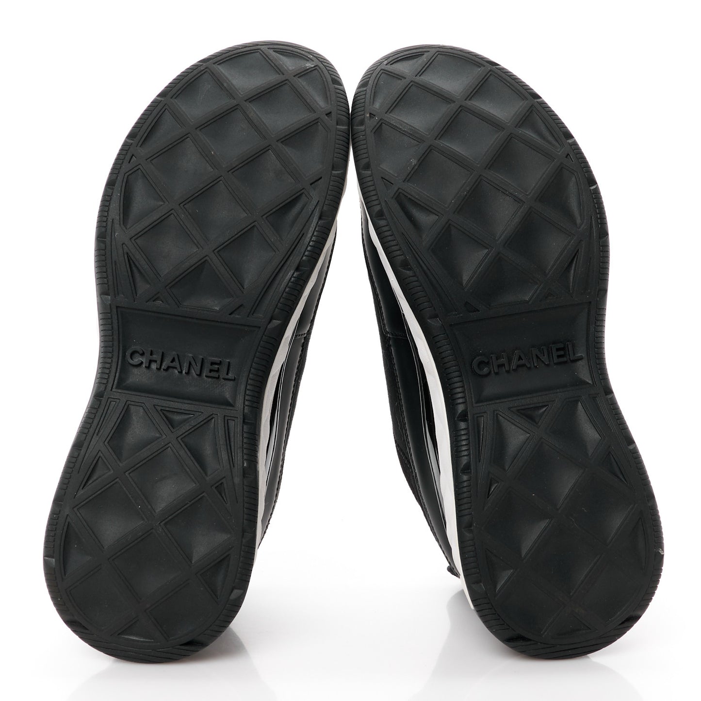Velvet Calfskin Mixed Fibers CC Sneakers 38 Black