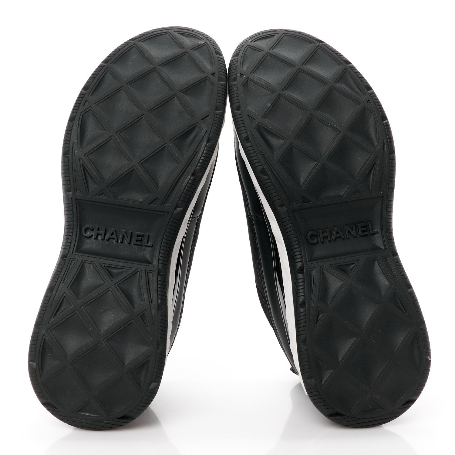 Chanel Velvet Calfskin Mixed Fibers CC Sneakers 38 Black 5 of 9