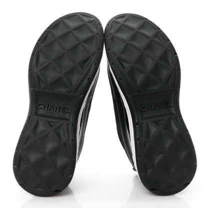Chanel Velvet Calfskin Mixed Fibers CC Sneakers 38 Black 5 of 9