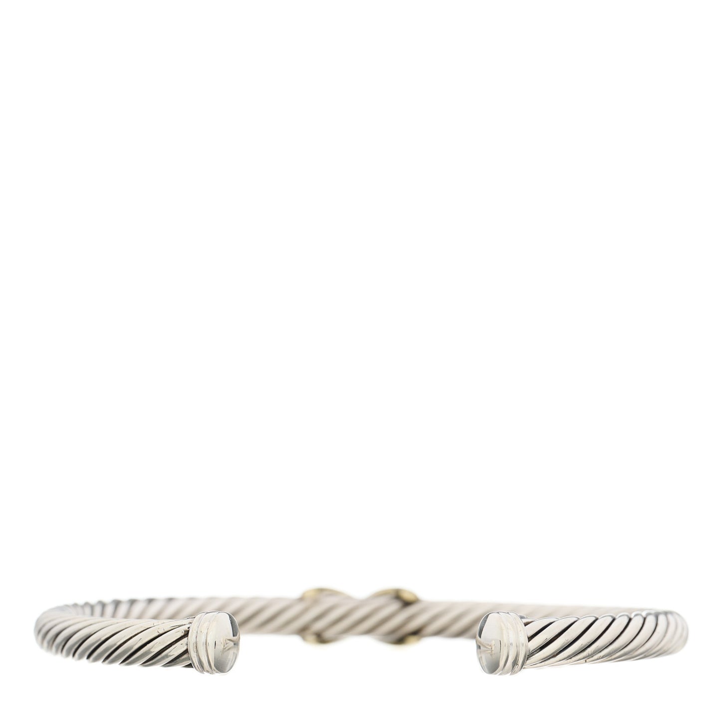Sterling Silver 14K Yellow Gold 5mm X Station Cable Bracelet