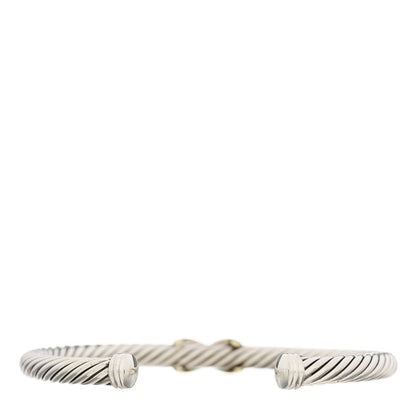 David Yurman Sterling Silver 14K Yellow Gold 5mm X Station Cable Bracelet 3 of 3