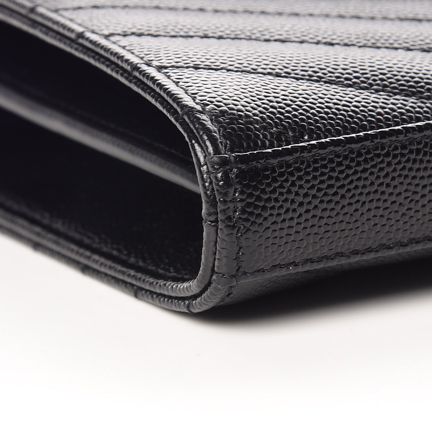 Grain De Poudre Matelasse Chevron Monogram Chain Wallet Black