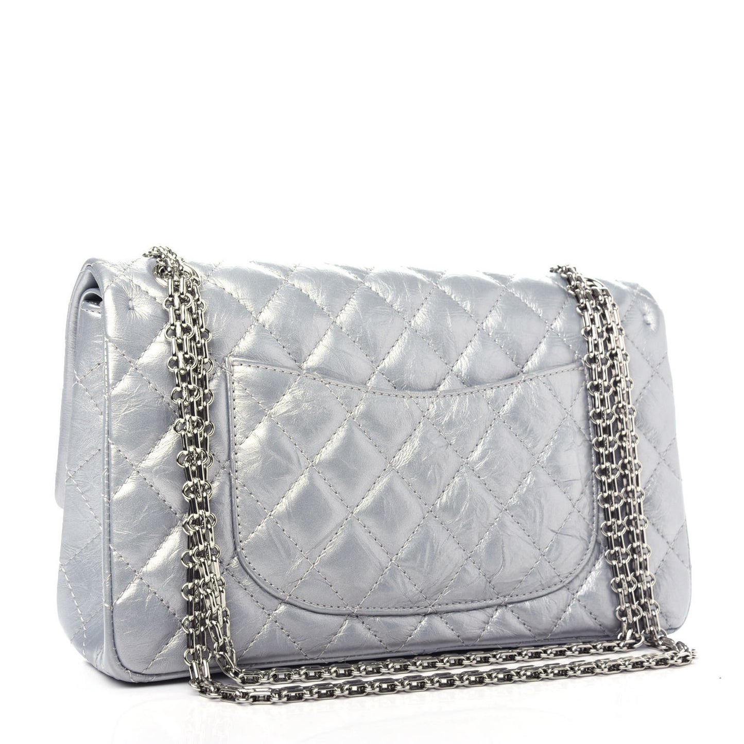 Metallic Aged Calfskin Quilted 2.55 Reissue 226 Flap Silver