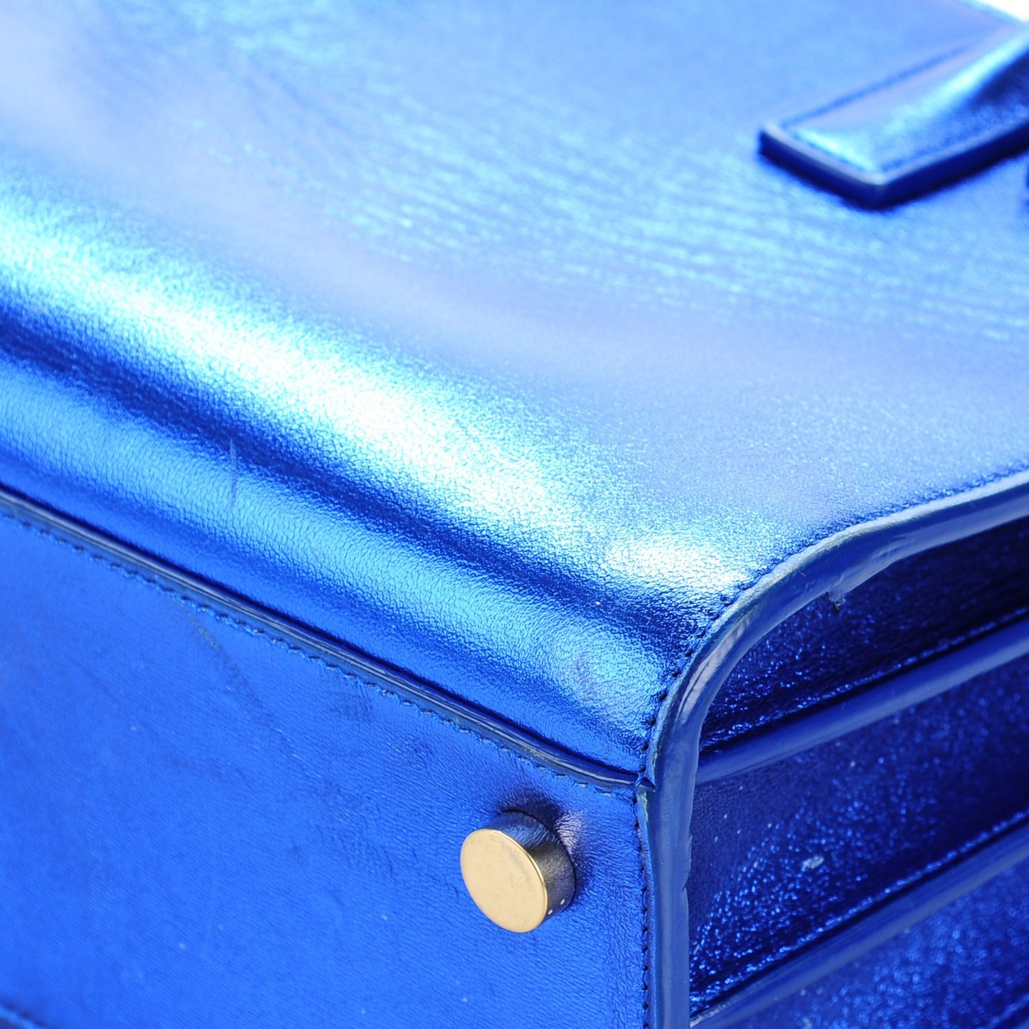 Metallic Calfskin Nano Sac De Jour Royal Blue