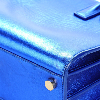 Saint Laurent Metallic Calfskin Nano Sac De Jour Royal Blue 8 of 9