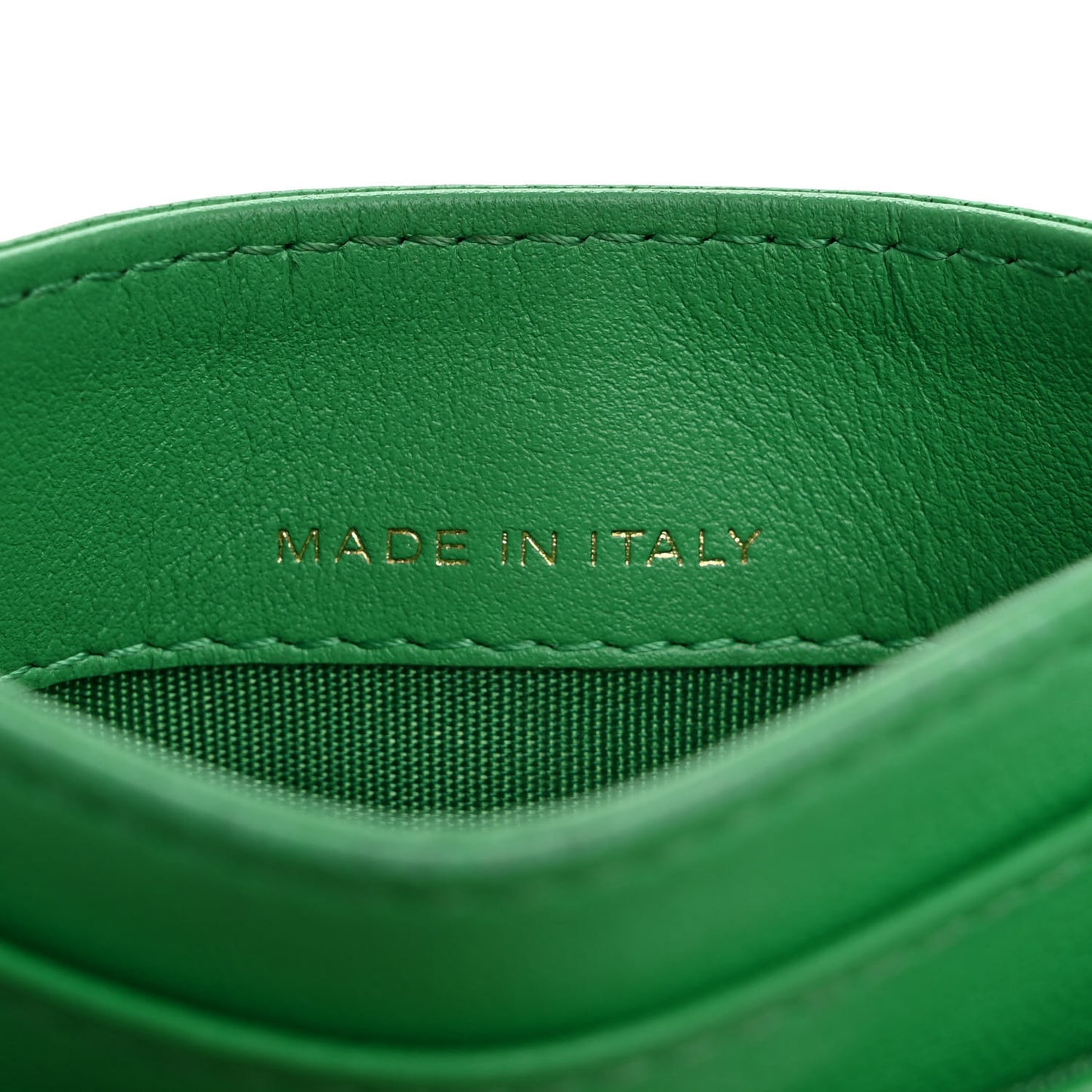 Lambskin Quilted Chanel 19 Card Holder Green
