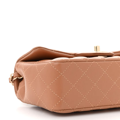 Chanel Lambskin Quilted Mini Rectangular Flap Brown 9 of 10