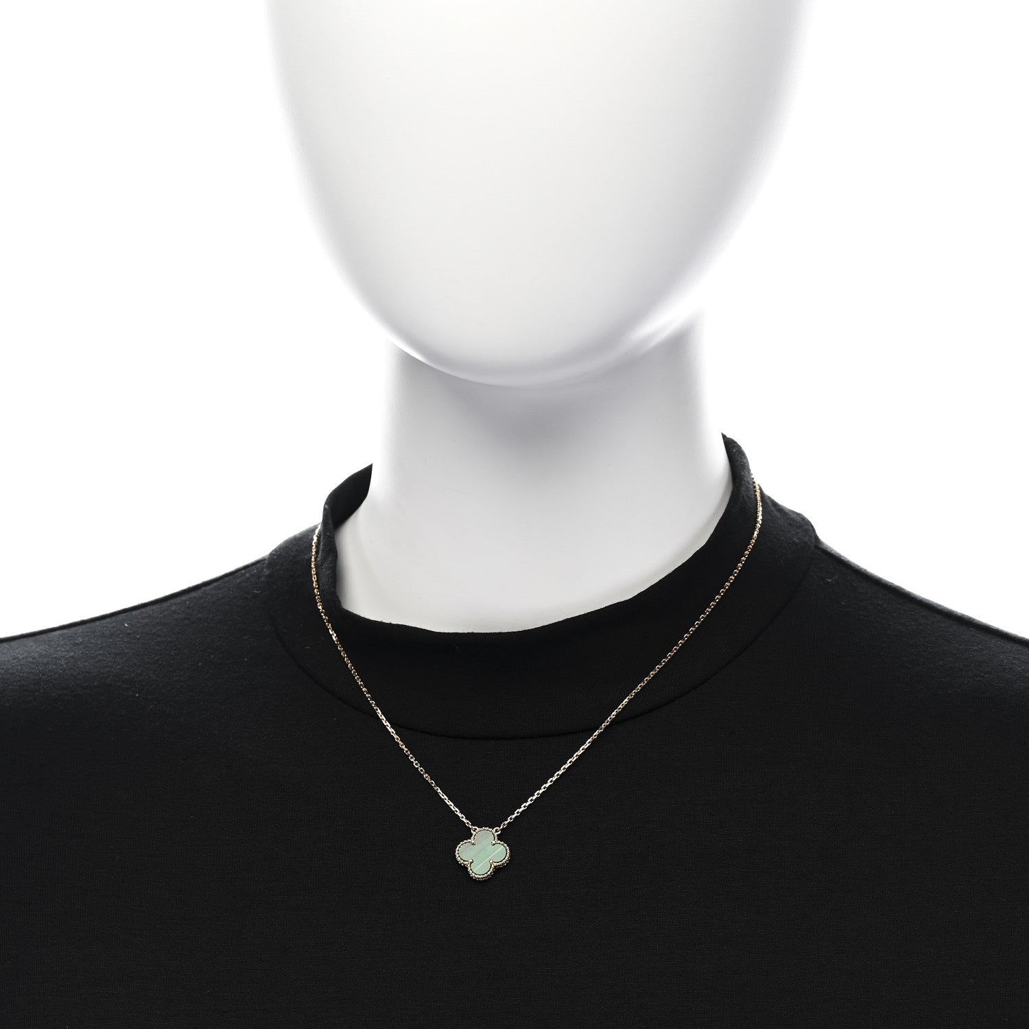 Van Cleef & Arpels 18K Yellow Gold Malachite Vintage Alhambra Pendant Necklace 2 of 5