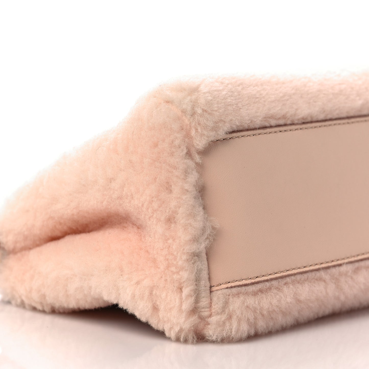 Shearling Shiny Nappa Mini Peekaboo Iconic Satchel Light Rose