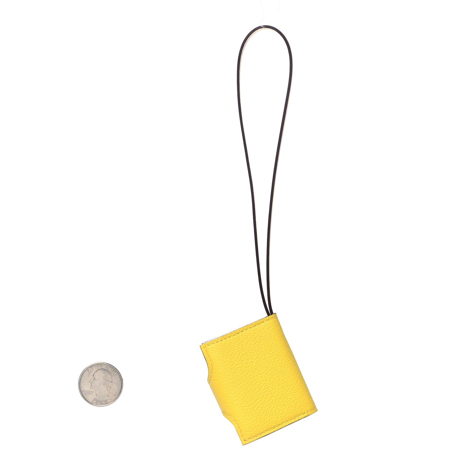Hermes Evercolor Swift Verso Ulysse Nano Bag Charm Jaune de Naples Nata 2 of 4