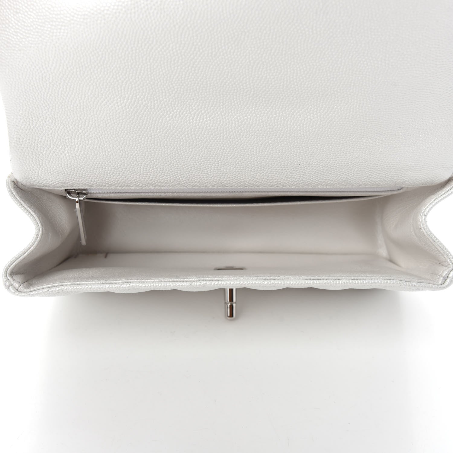 Chanel Iridescent Caviar Quilted Mini Top Handle Rectangular Flap White 5 of 11