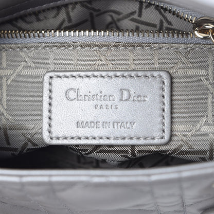 Christian Dior Metallic Lambskin Cannage Mini Lady Dior Grey 6 of 9