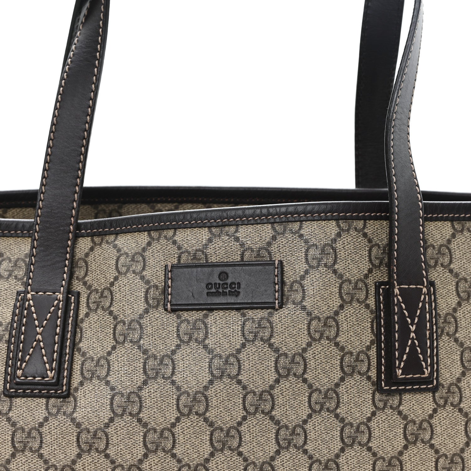 Gucci GG Supreme Monogram Medium Zippered Shopping Tote Dark Brown 8 of 10