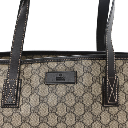 Gucci GG Supreme Monogram Medium Zippered Shopping Tote Dark Brown 8 of 10