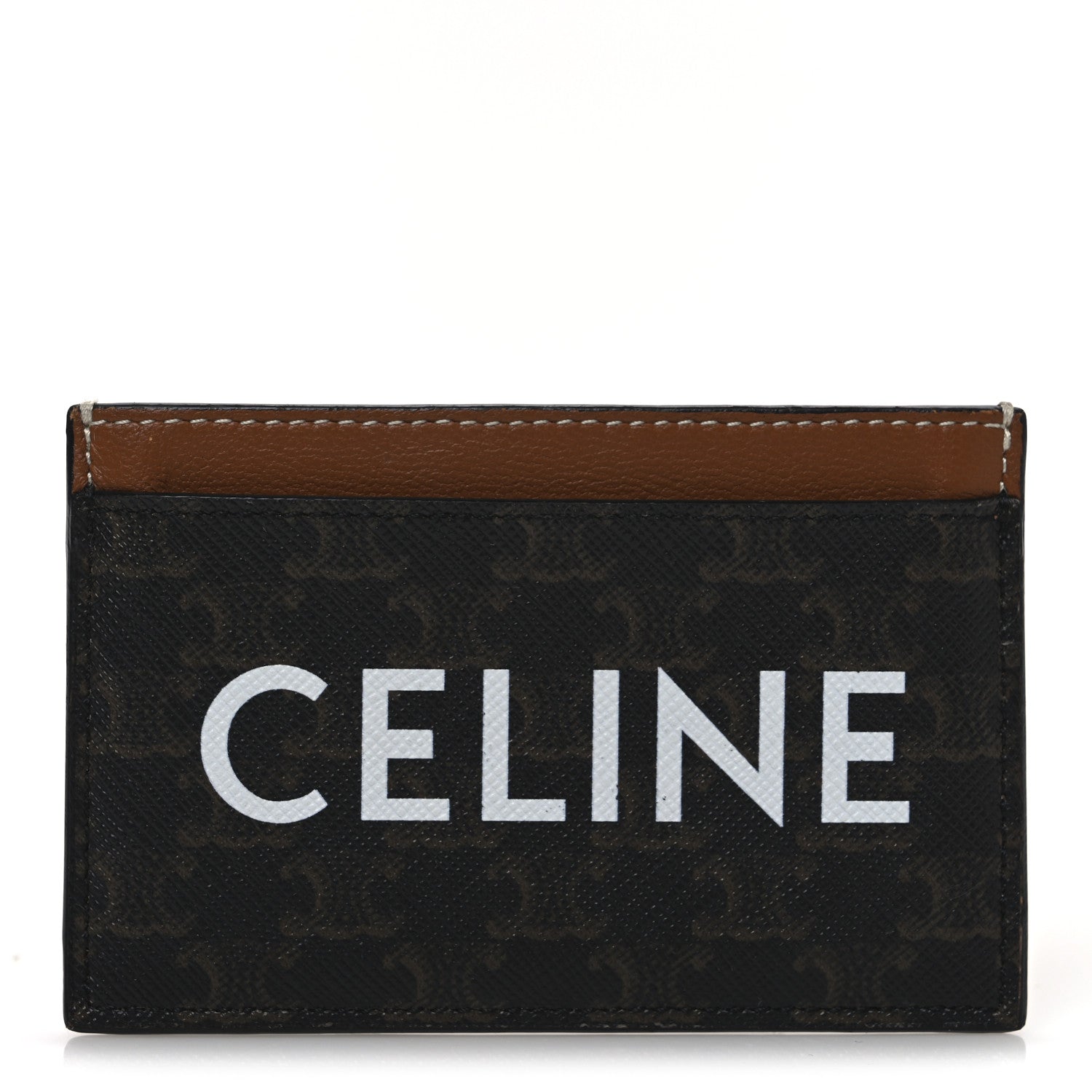 Celine Triomphe Canvas Card Holder Tan 1 of 6