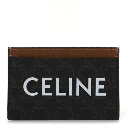 Celine Triomphe Canvas Card Holder Tan 1 of 6
