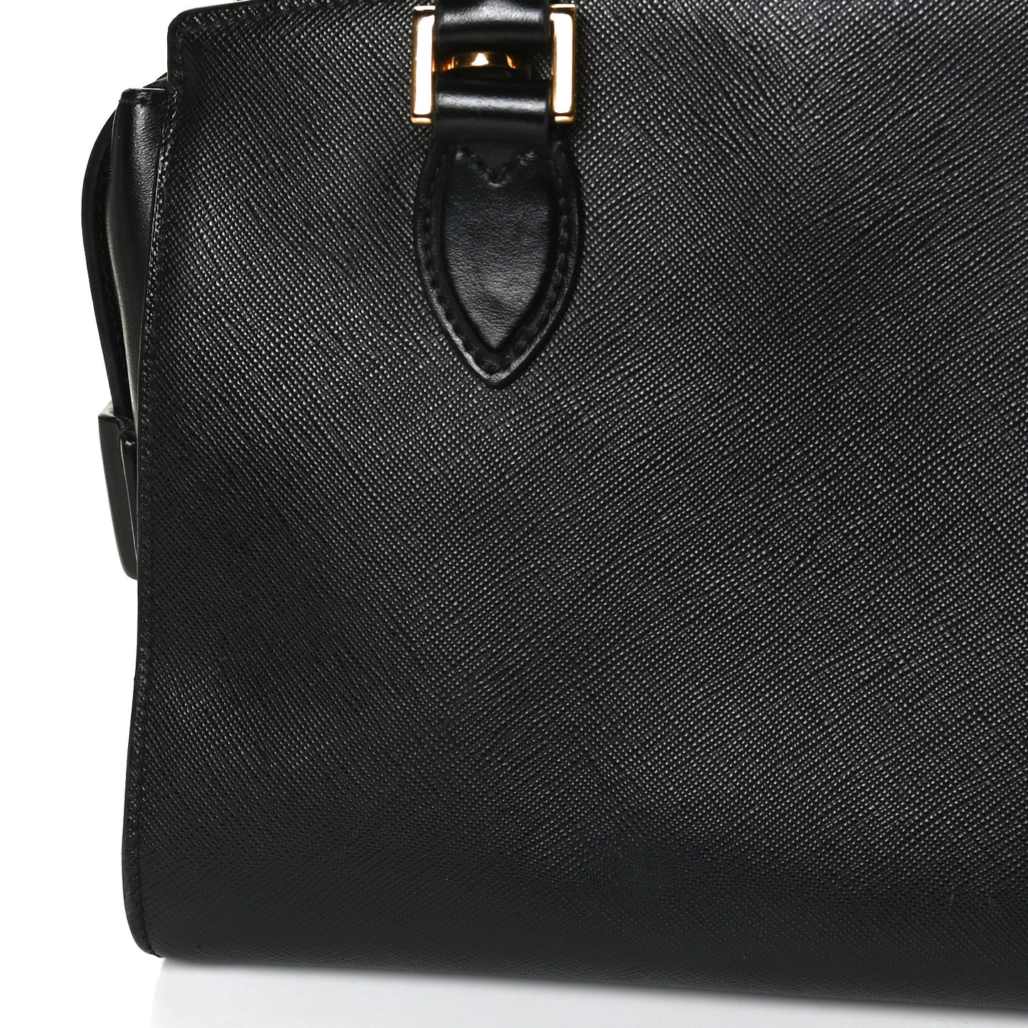 Saffiano Soft Calfskin Double Handle Satchel Black