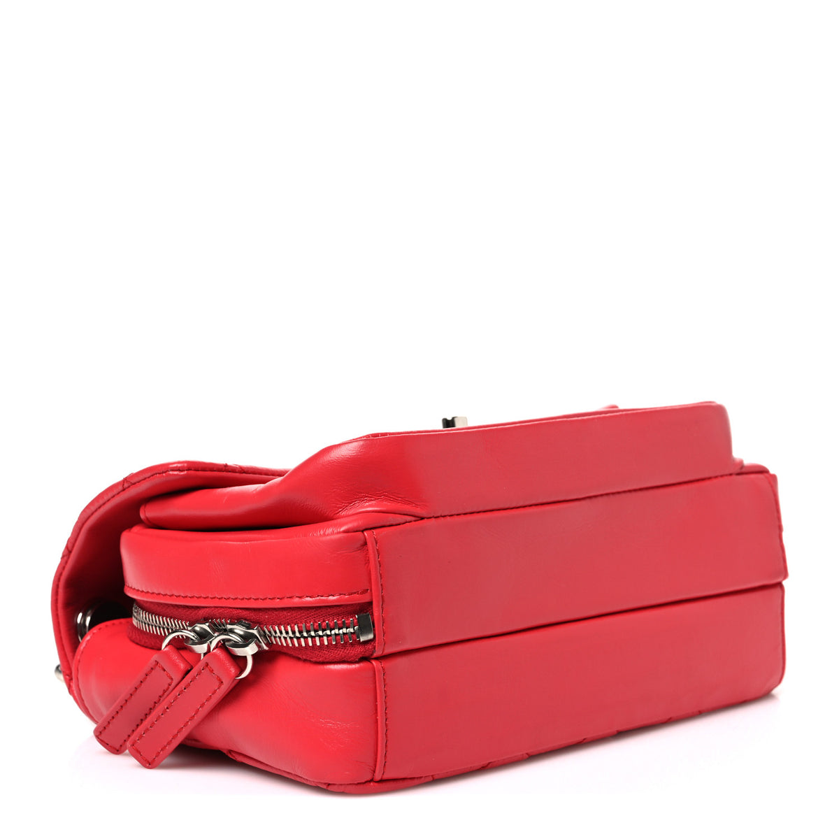 Chanel Aged Calfskin Quilted Express Zip Around Flap Red 4 of 10