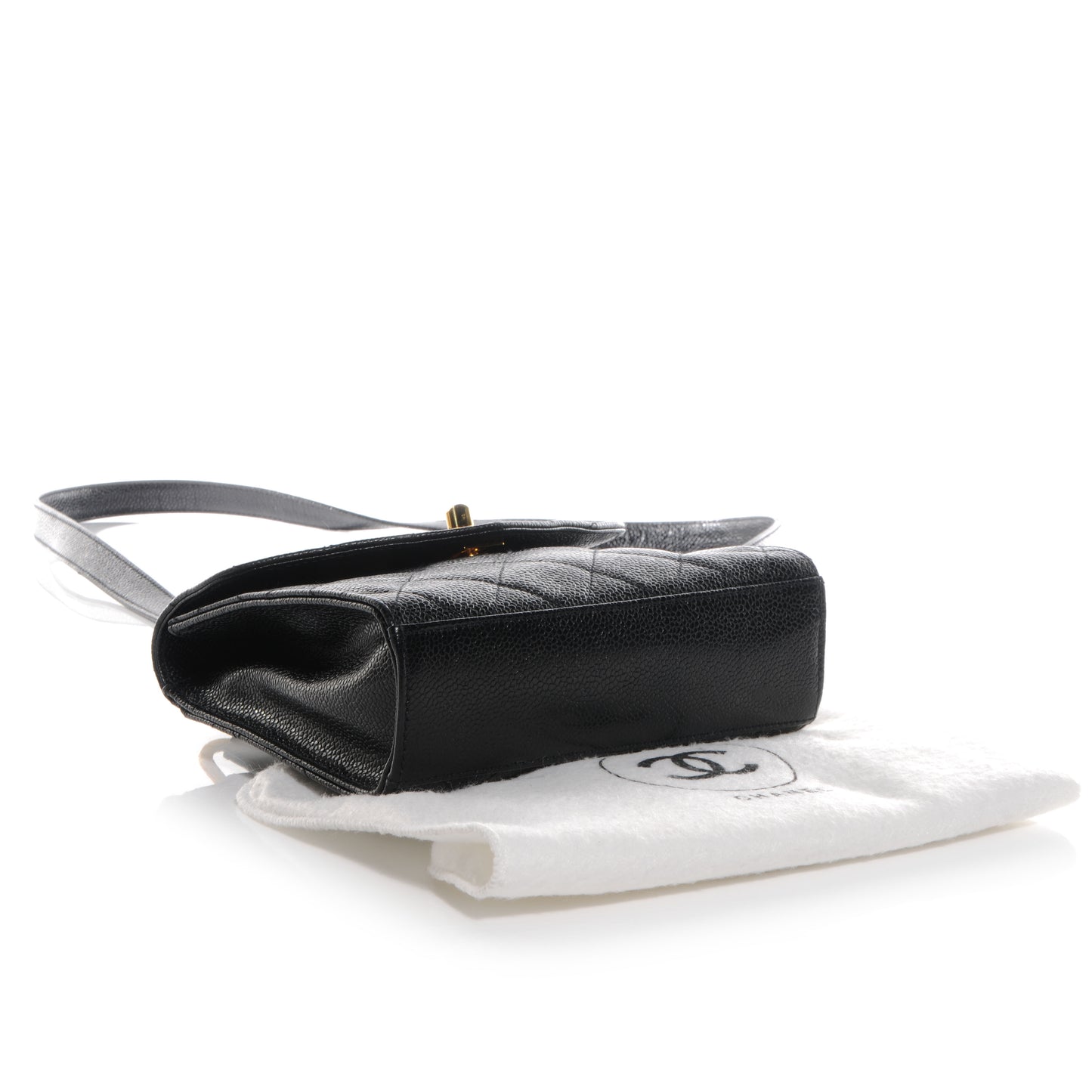 Caviar Crossbody Flap Bag Black