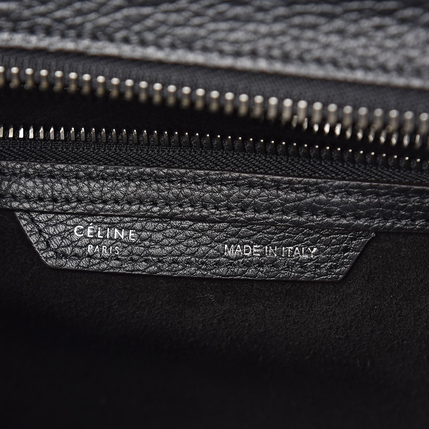 Celine Drummed Calfskin Micro Luggage Black 6 of 9
