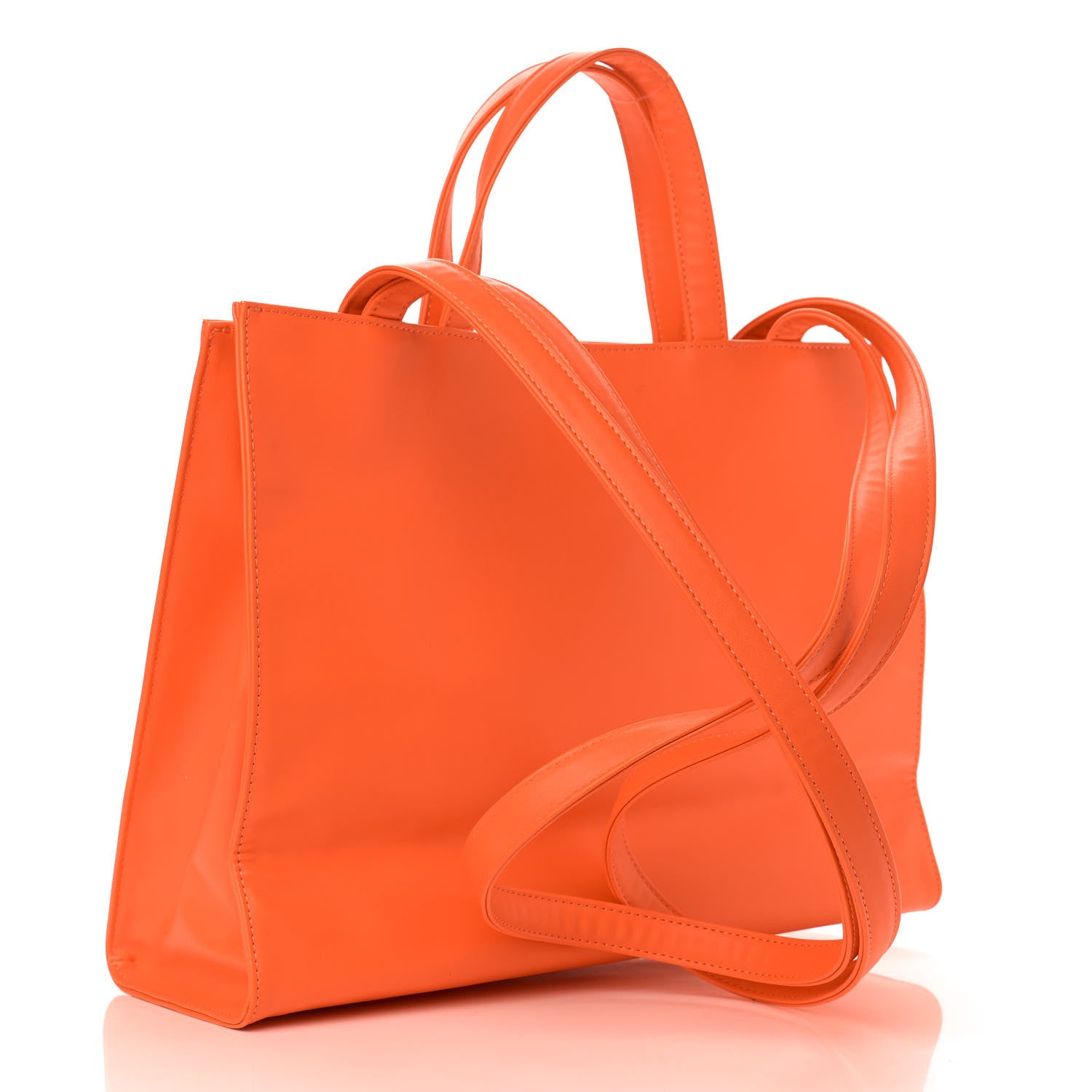 Telfar Vegan Leather Medium Shopping Bag Orange 3 of 16
