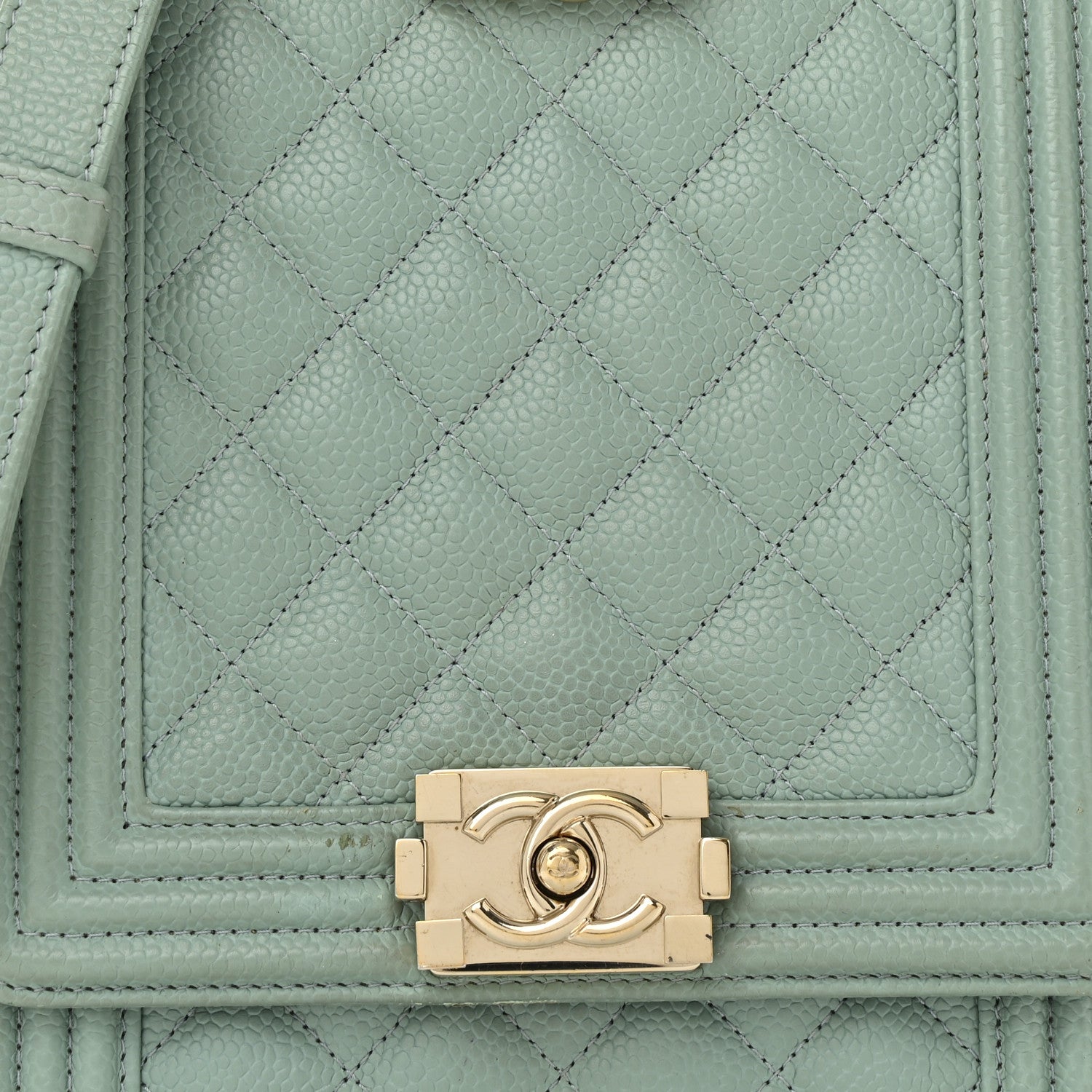 Chanel Caviar Quilted North South Boy Flap Light Blue 9 of 14