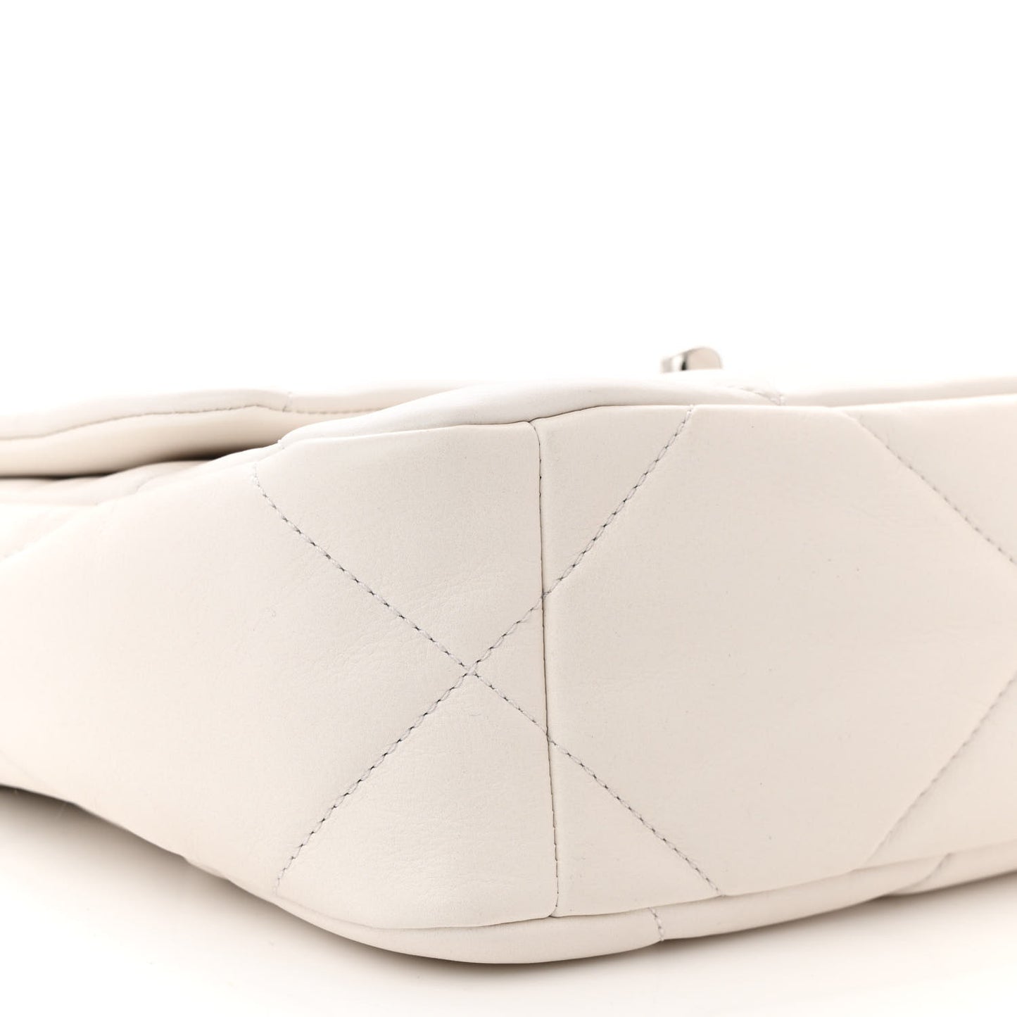 Glossy Calfskin Quilted Medium Chanel 19 Flap White Black