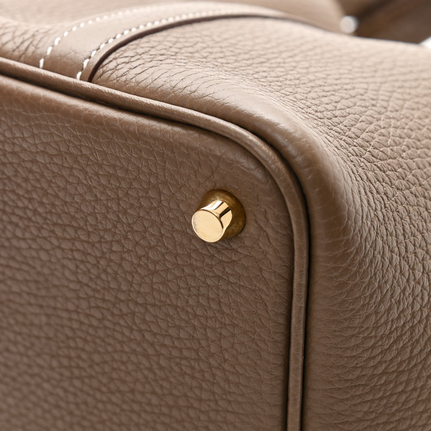 Taurillon Clemence Matte Alligator Picotin Lock Touch 18 PM Etoupe