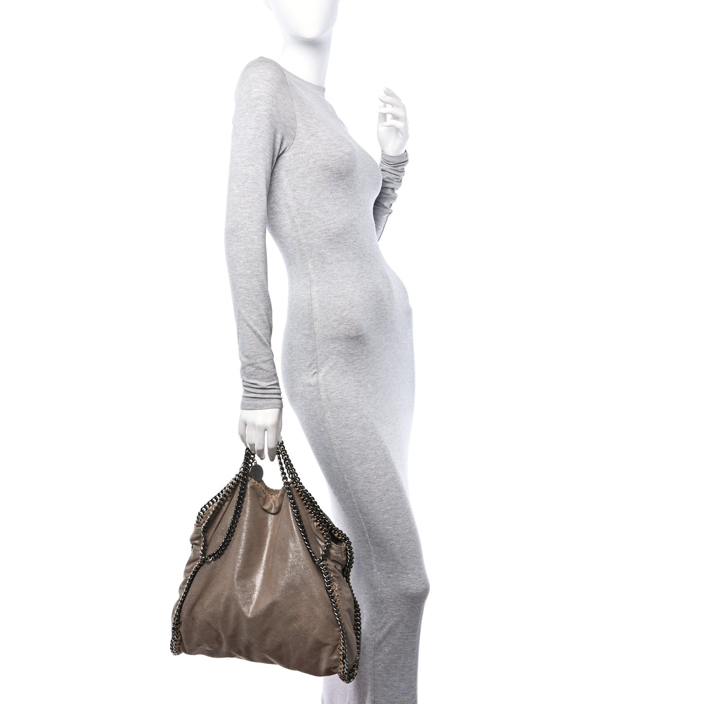 Shaggy Deer Falabella Fold Over Tote Taupe