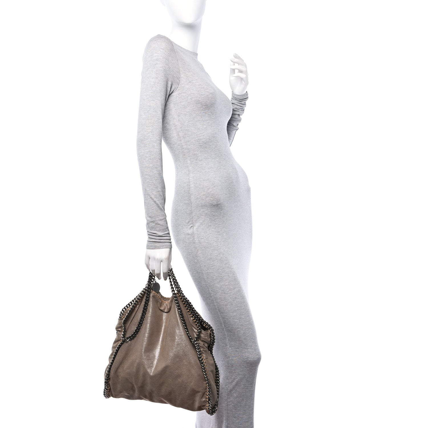 Stella McCartney Shaggy Deer Falabella Fold Over Tote Taupe 2 of 9