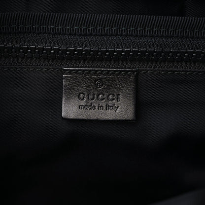 Gucci Techno Canvas Web L'Aveugle Par Amour Embroidered Double Buckle Backpack Black 10 of 11