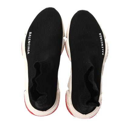 Balenciaga Neoprene Knit Womens Speed Sneakers 35 Black White Red 2 of 8