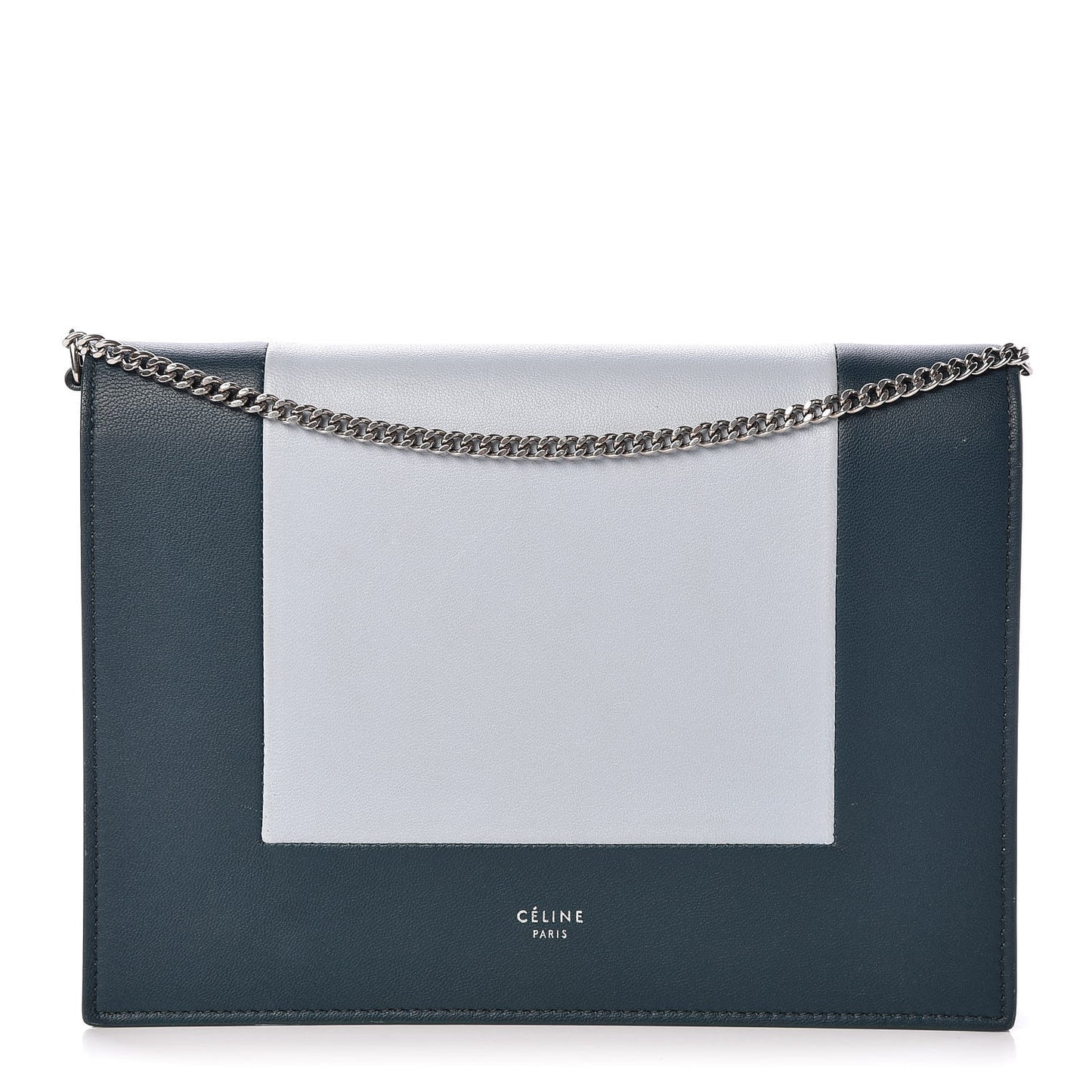 Smooth Lambskin Frame Evening Chain Clutch Mineral Dark Green