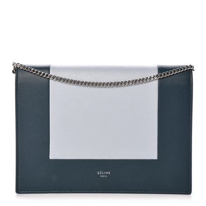 Celine Smooth Lambskin Frame Evening Chain Clutch Mineral Dark Green 1 of 15