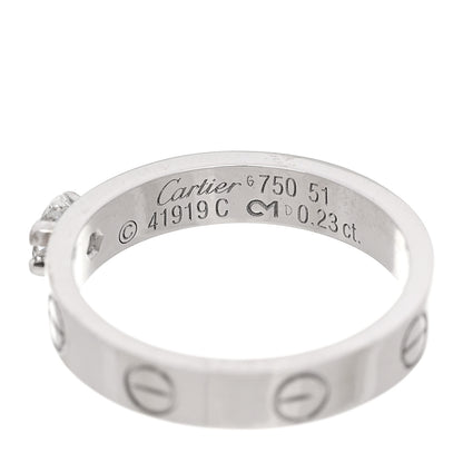 Cartier 18K White Gold Diamond .23ct LOVE Solitaire Engagement Ring 51 5.75 5 of 5