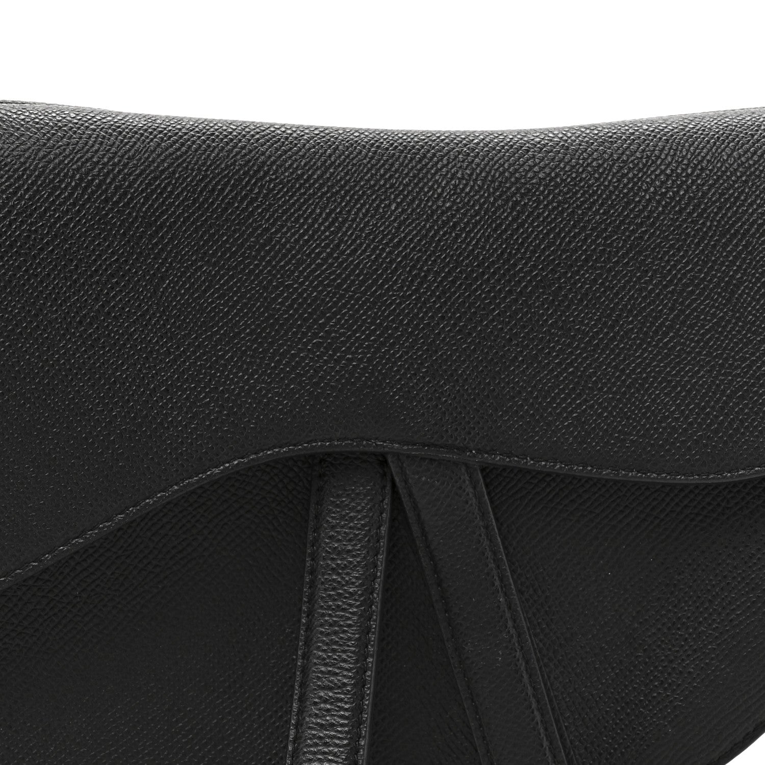Christian Dior Grained Calfskin Saddle Bag Black 8 of 12